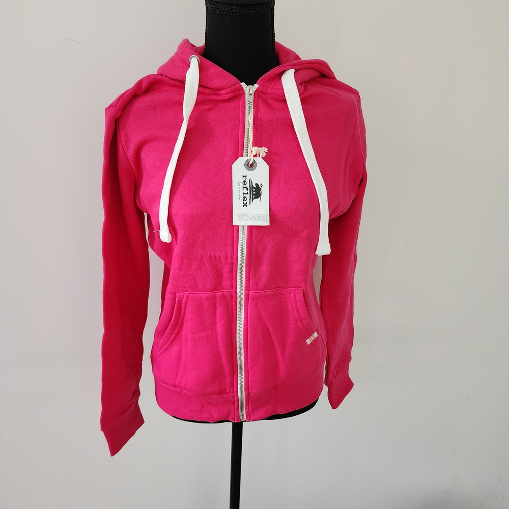 Reflex Pink Zip-Up Sweatshirt Hoodie